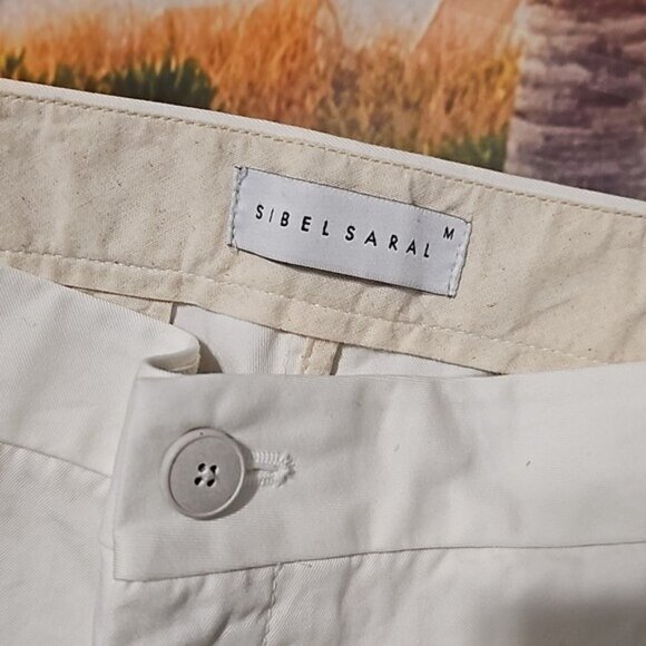 Sibel Saral White Cropped High Waisted Pants Size Medium - Picture 3 of 5